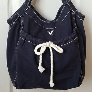 American Eagle navy beach bag
